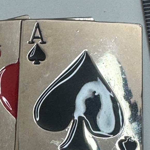 Four Aces Playing Card Belt Buckle Silver Tone‎ Poker Card Design - Picture 9 of 13